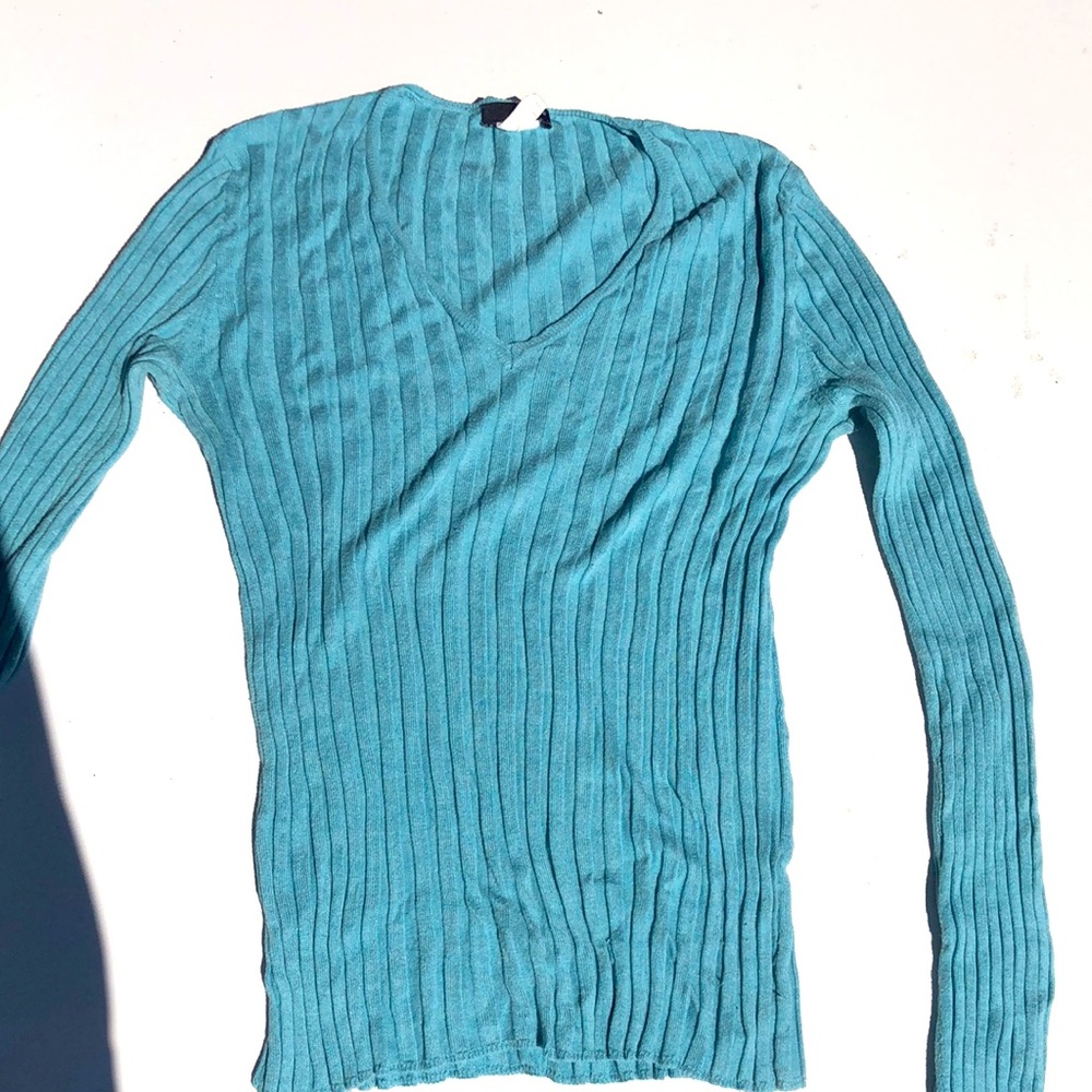J. Crew Sweater in Blue with Ribbed Knit